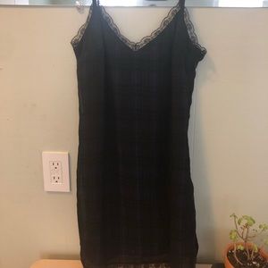 Zara Lingerie Like Blue Plaid Dress